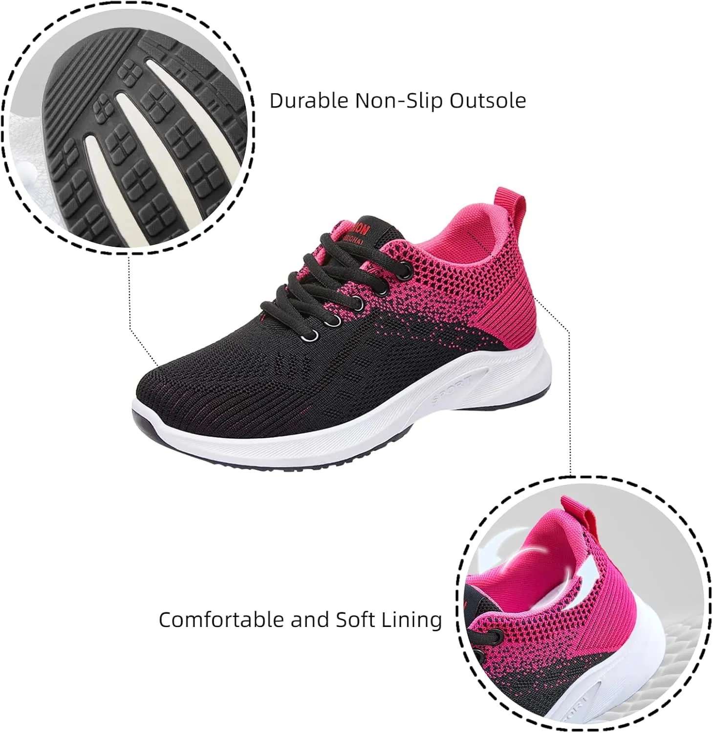 Comfortwear Ortho Shoes for Women Lightweight Slip On Running Walking Shoes Athletic Fashion Training Sneakers