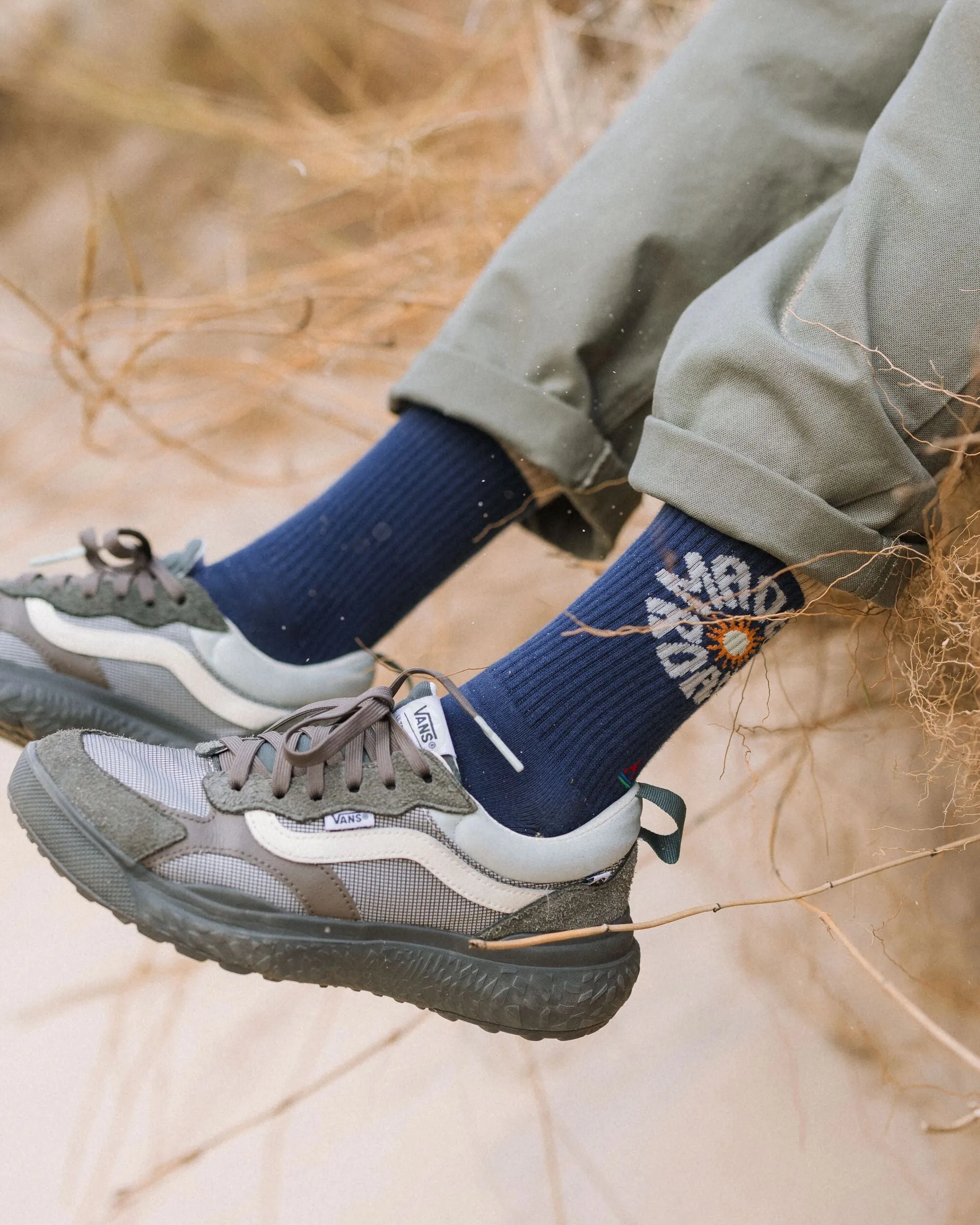 Made to Roam Graphic Crew Socks - Rich Navy