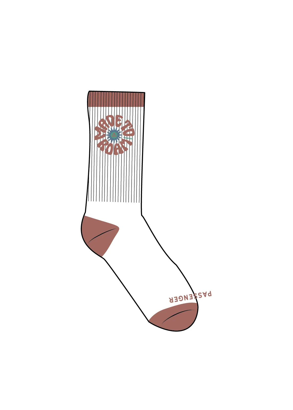 Made to Roam Graphic Crew Socks - White