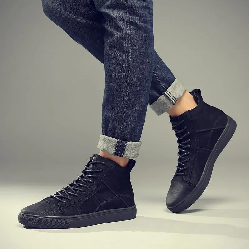 West Louis High Top Genuine Leather Sneakers