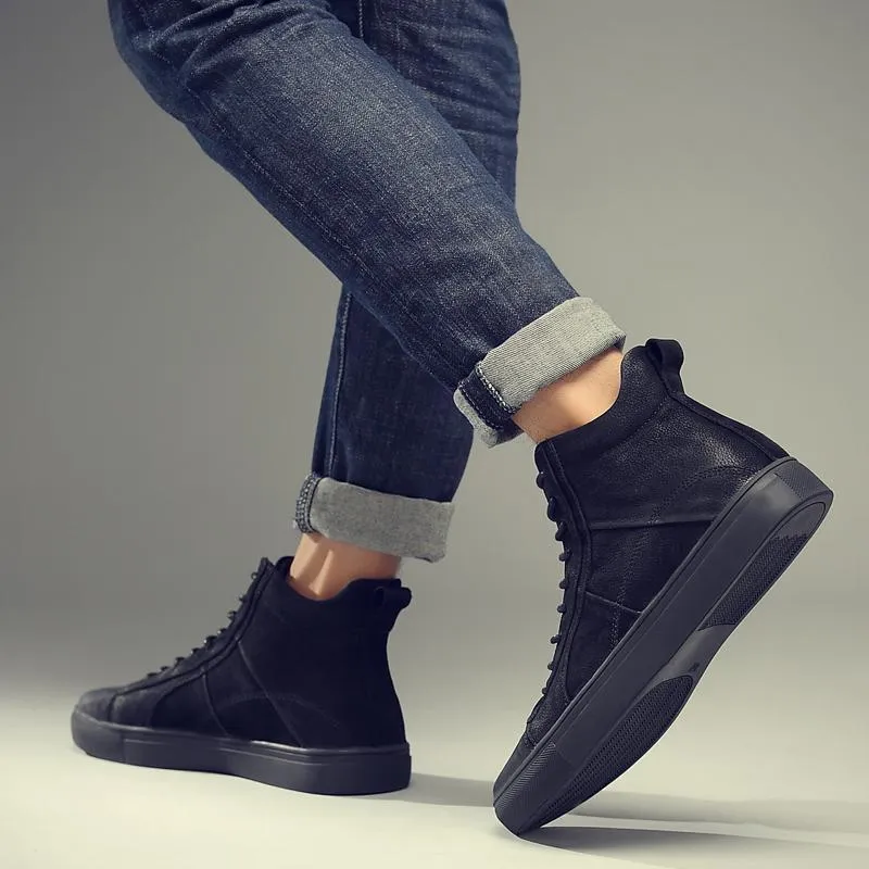 West Louis High Top Genuine Leather Sneakers